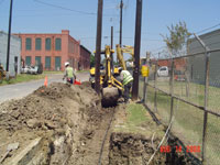 Men working on utility trench